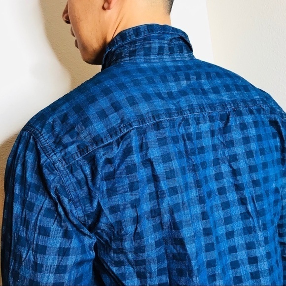 Fredd Marshall Chambray Plaid Men’s Button Down - Picture 2 of 7